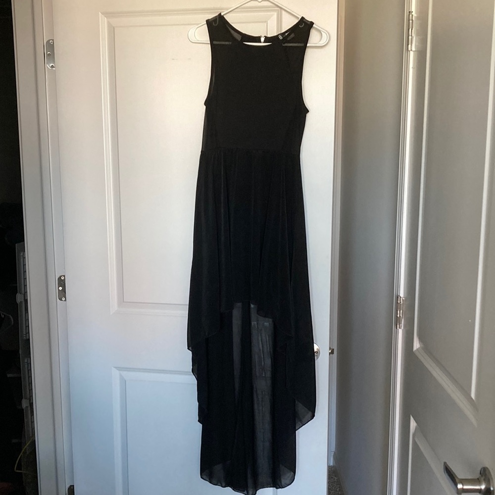 Divided black high low dress